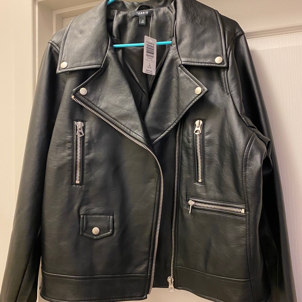 torrid Black Faux Leather Moto Jacket